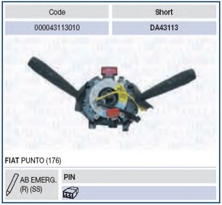 Διακοπτης Φωτων/Υαλοκαθ/ρων Fiat Punto 176